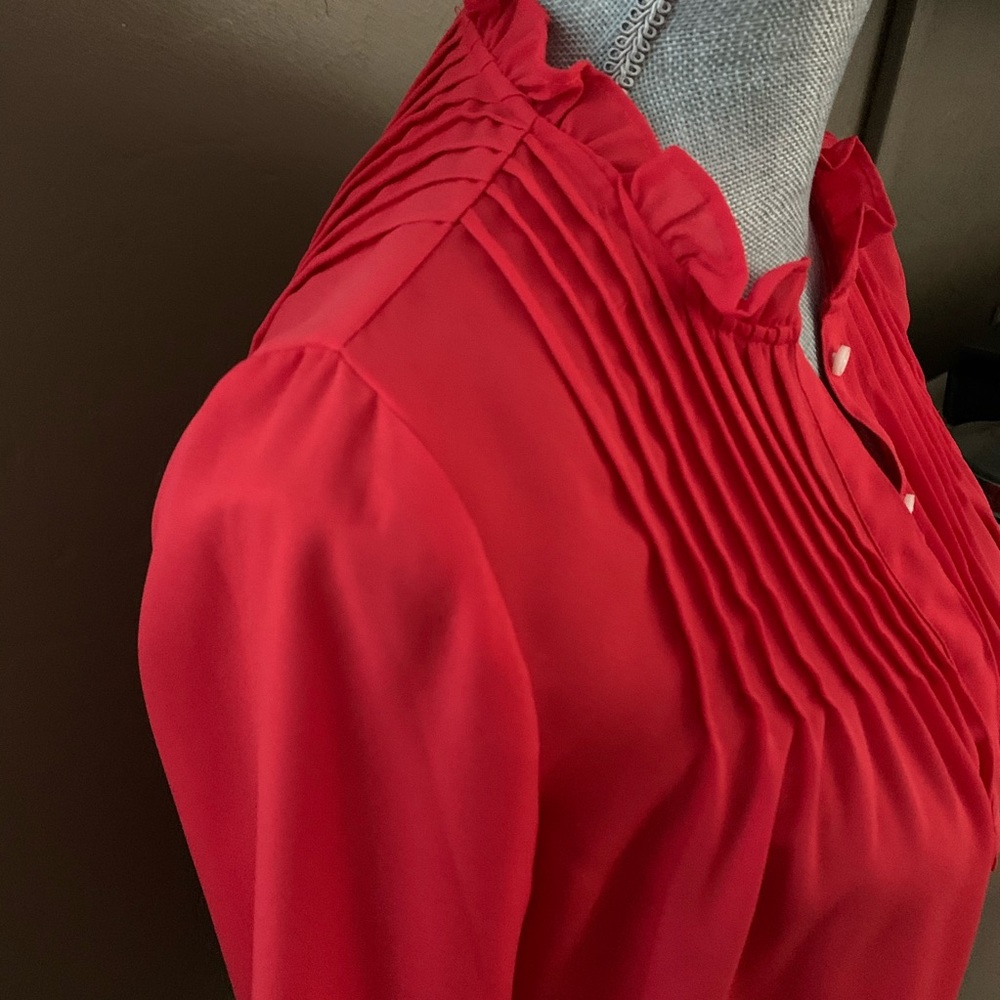 J. Crew Mercantile Ruffled Pintuck Popover Blouse - Picture 3 of 10